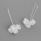 INATURE 925 Sterling Silver Asymmetrical Personality Poppy Flower Dangle Earrings