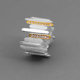 INATURE 925 Sterling Silver Bling Rows Zircon Crystal Rings