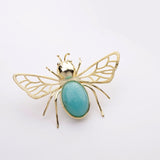 INATURE 925 Sterling Silver Blue Amazonite Queen Bee Brooch Pin