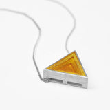 INATURE 925 Sterling Silver Blue Enamel Triangle Pendant Necklace