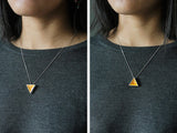 INATURE 925 Sterling Silver Blue Enamel Triangle Pendant Necklace