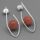 INATURE 925 Sterling Silver Blue Labradorite Eye Shape Stud Earrings