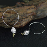 INATURE 925 Sterling Silver Canterbury Bell Flower Drop Earrings