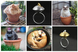 INATURE 925 Sterling Silver Cat Ring Fashion Cat in Flowerpot Adjustable Rings