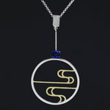 INATURE 925 Sterling Silver Chain Blue Lapis Lazuli Cloud Pendant Necklace