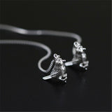 INATURE 925 Sterling Silver Cute Animal Bird Long Drop Earrings