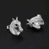 INATURE 925 Sterling Silver Cute Animal Horse Stud Earrings