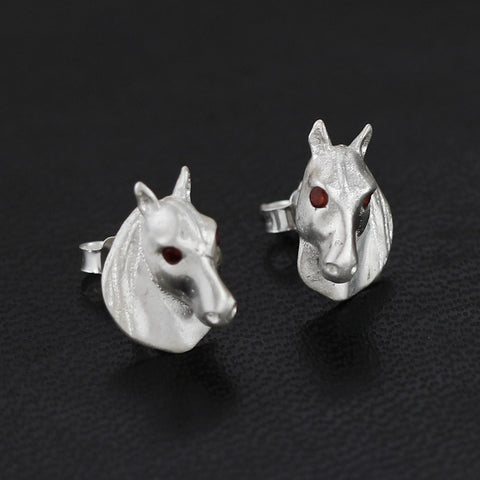 INATURE 925 Sterling Silver Cute Animal Horse Stud Earrings