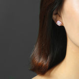 INATURE 925 Sterling Silver Cute Bee Ceramic Stud Earrings