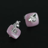 INATURE 925 Sterling Silver Cute Bee Ceramic Stud Earrings