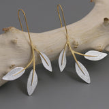 INATURE 925 Sterling Silver Dancing Leaves Drop Earrings