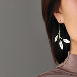 INATURE 925 Sterling Silver Dancing Leaves Drop Earrings