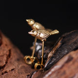 INATURE 925 Sterling Silver Fashion Animal Jewelry Natural Aventurine Cute Drinking Bird Stud Earrings