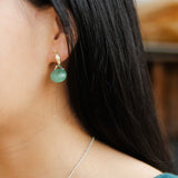 INATURE 925 Sterling Silver Fashion Animal Jewelry Natural Aventurine Cute Drinking Bird Stud Earrings