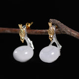 INATURE 925 Sterling Silver Fashion Animal Jewelry Natural Aventurine Cute Drinking Bird Stud Earrings