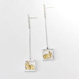 INATURE 925 Sterling Silver Fashion Cactus Long Drop Earrings