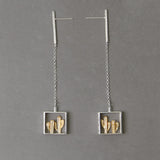 INATURE 925 Sterling Silver Fashion Cactus Long Drop Earrings