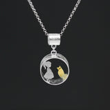 INATURE 925 Sterling Silver Fashion Cat Pendant Necklace