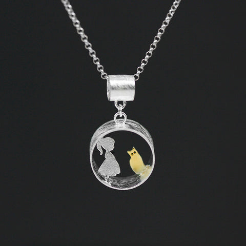 INATURE 925 Sterling Silver Fashion Cat Pendant Necklace