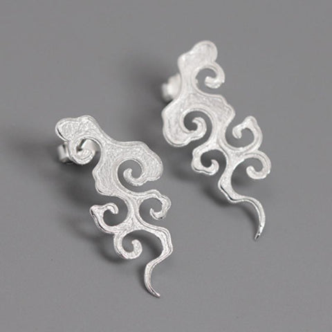 INATURE 925 Sterling Silver Fashion Cloud Stud Earrings