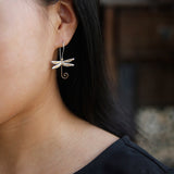 INATURE 925 Sterling Silver Fashion Dragonfly Dangle Earrings