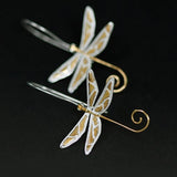 INATURE 925 Sterling Silver Fashion Dragonfly Dangle Earrings