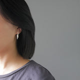 INATURE 925 Sterling Silver Geometric T Bar Zircon Stud Earrings