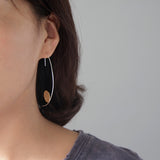 INATURE 925 Sterling Silver Fashion Geometric Wire Round Dangle Earrings