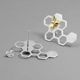 INATURE 925 Sterling Silver Fashion Honeycomb Bee Stud Earrings