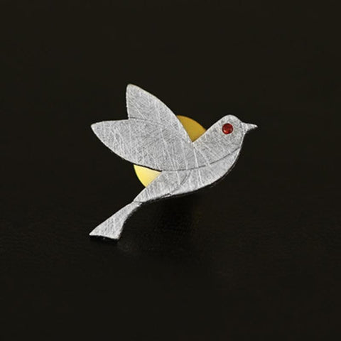 INATURE 925 Sterling Silver Fashion Jewelry Simple Peace Dove Brooch Pin