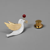 INATURE 925 Sterling Silver Fashion Peace Dove Brooch Pin