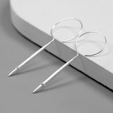 INATURE 925 Sterling Silver Fashion Simple Geometric Circular Stud Earrings