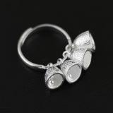 INATURE 925 Sterling Silver Fish Bell Adjustable Rings