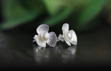 INATURE 925 Sterling Silver Fresh Flower Pearl Stud Earrings