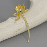 INATURE 925 Sterling Silver Fresh Lotus Flower Brooch Pins