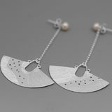 INATURE 925 Sterling Silver Freshwater Pearl Star River Drop Earrings