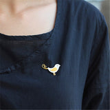 INATURE 925 Sterling Silver Funny Bird Brooches