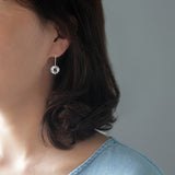 INATURE 925 Sterling Silver Geometric 3D Hemisphere Drop Earrings