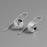 INATURE 925 Sterling Silver Geometric 3D Hemisphere Drop Earrings