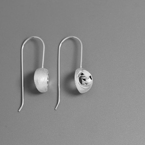 INATURE 925 Sterling Silver Geometric 3D Hemisphere Drop Earrings