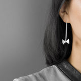 INATURE 925 Sterling Silver Geometric 3D Hourglass Punk Earrings