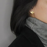 INATURE 925 Sterling Silver Gold Color Fashion Geometric Stud Earrings