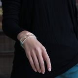 INATURE 925 Sterling Silver Green Aventurine Beads Vintage Pink Shell Flower Charm Bracelets