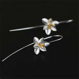 INATURE 925 Sterling Silver Handmade Fashion Jewelry Elegant Flower Earrings