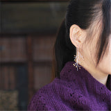 INATURE 925 Sterling Silver Handmade Statement Tree Branches Drop Earrings