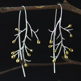 INATURE 925 Sterling Silver Handmade Statement Tree Branches Drop Earrings
