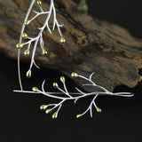 INATURE 925 Sterling Silver Handmade Statement Tree Branches Drop Earrings