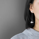 INATURE 925 Sterling Silver Happy Submarine Shell Earrings