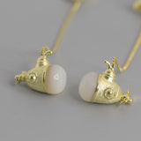 INATURE 925 Sterling Silver Happy Submarine Shell Earrings