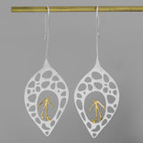 INATURE 925 Sterling Silver Hollow Leaf Figure Dangle Earrings